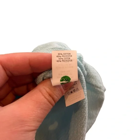 AERIE Medium Light Blue Textured Crew Neck Pullover Relaxed Oversized‎ Top - Picture 8 of 11